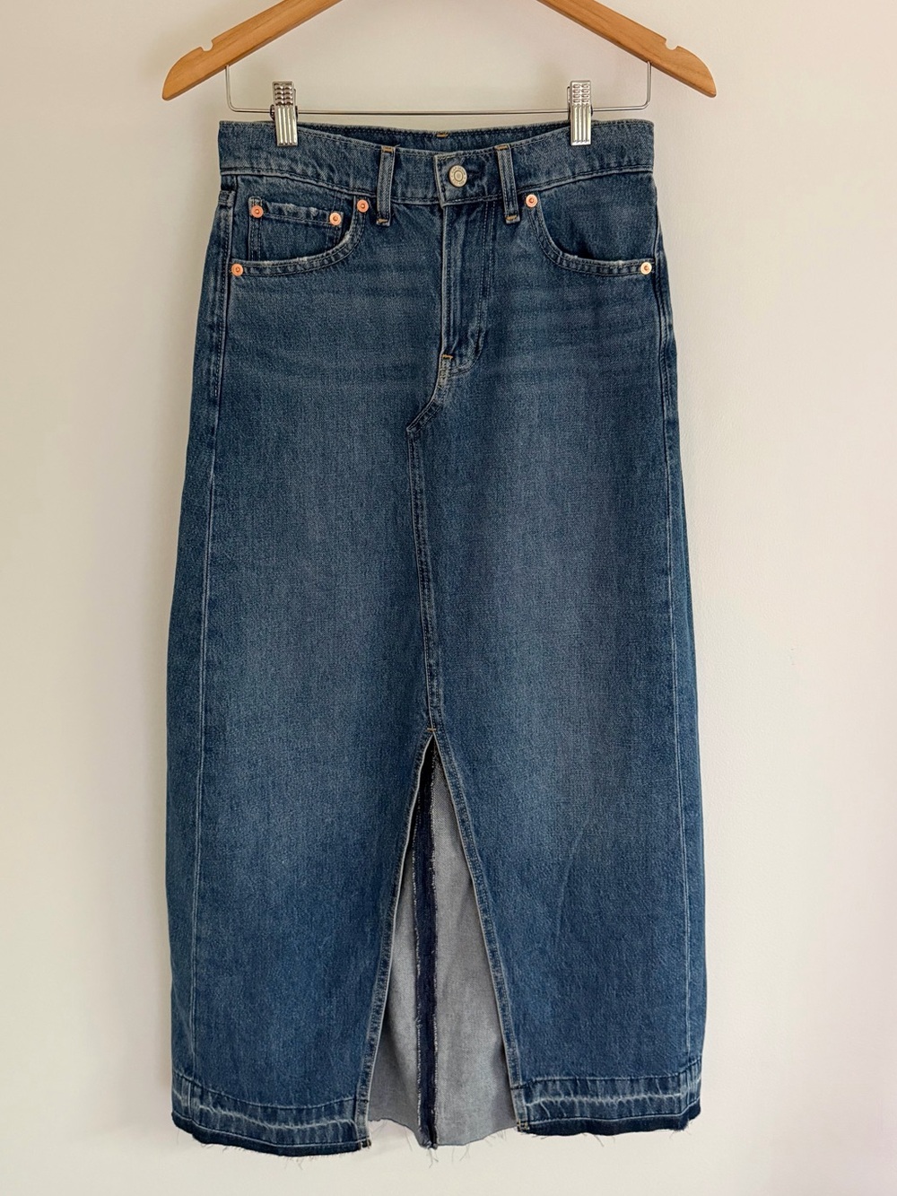 GAP Denim Maxi Skirt 26/2 Long Jean Skirt 90s Y2K